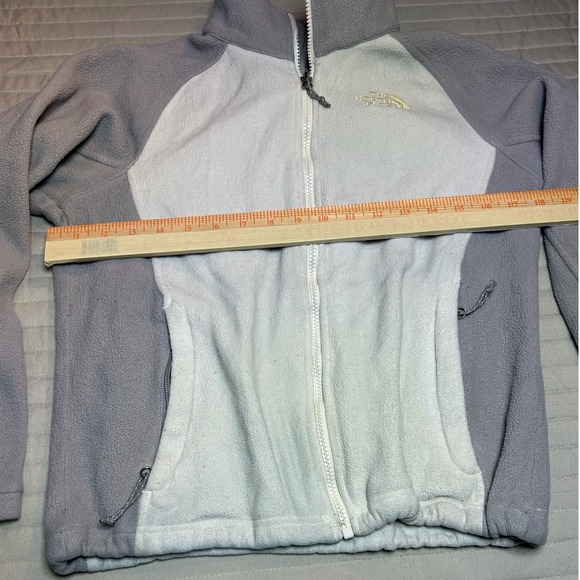 The North Face Womens Full Zip Fleece Jacket Grey Cream Colorblock Size Small - Picture 7 of 10